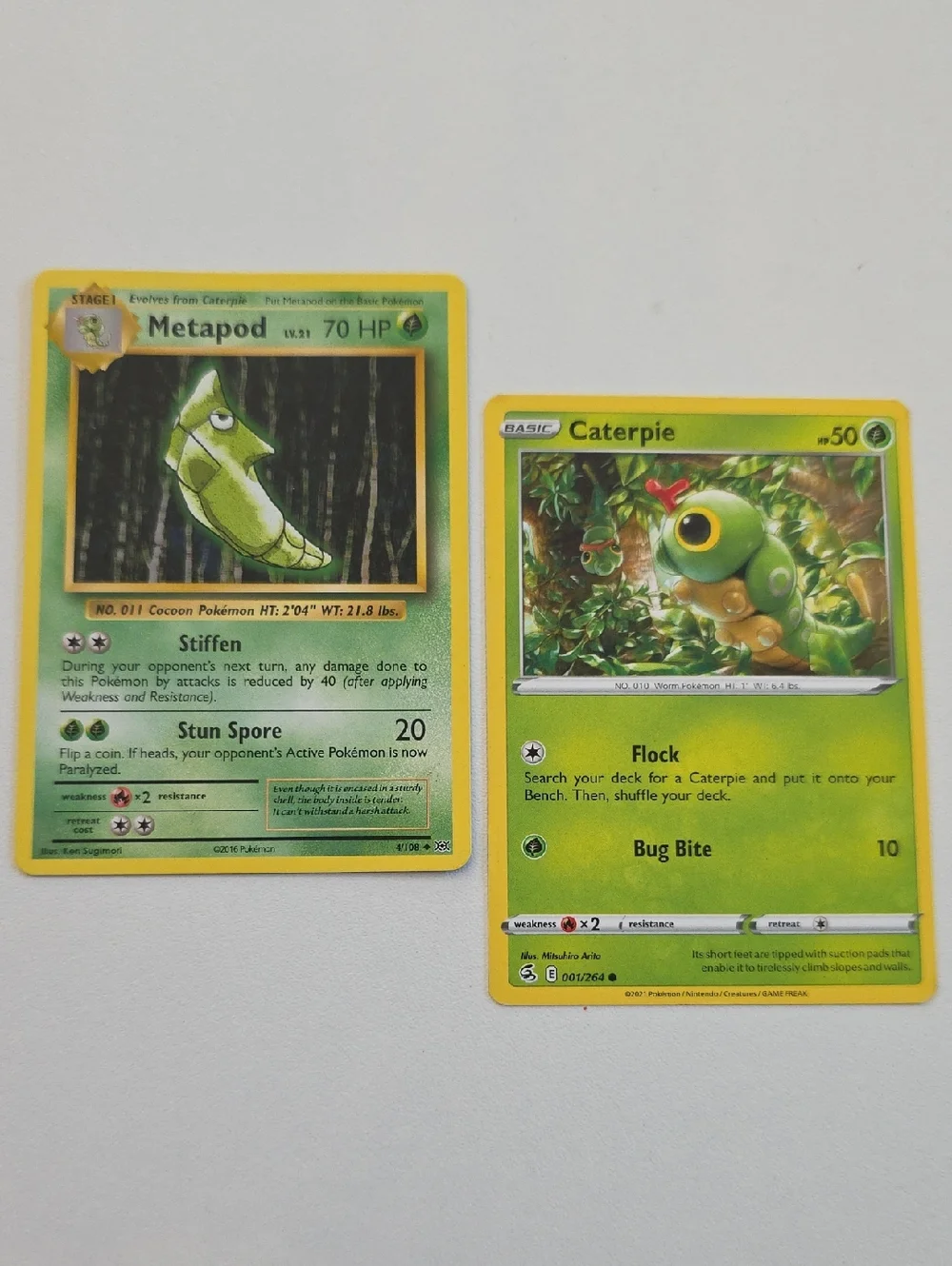 Pokemon Caterpie And Metapod Card